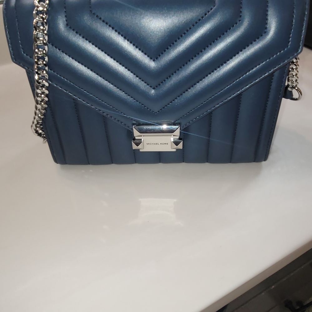 Michael Kors Navy Quilted Crossbody Bag